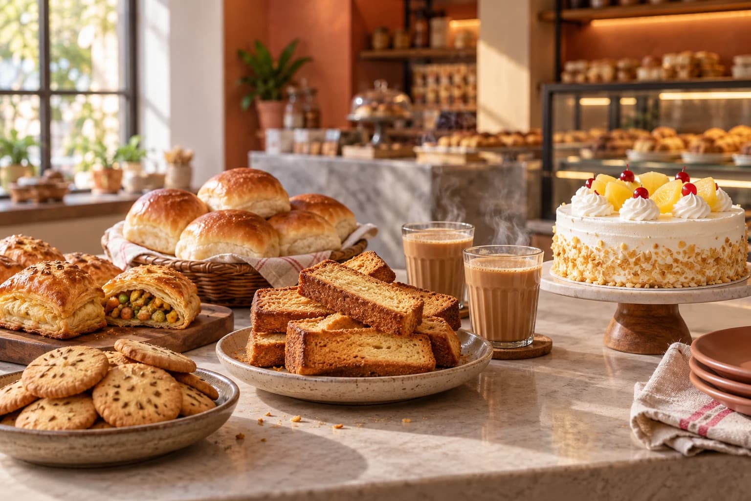 Bakeries & cafés illustrative concept