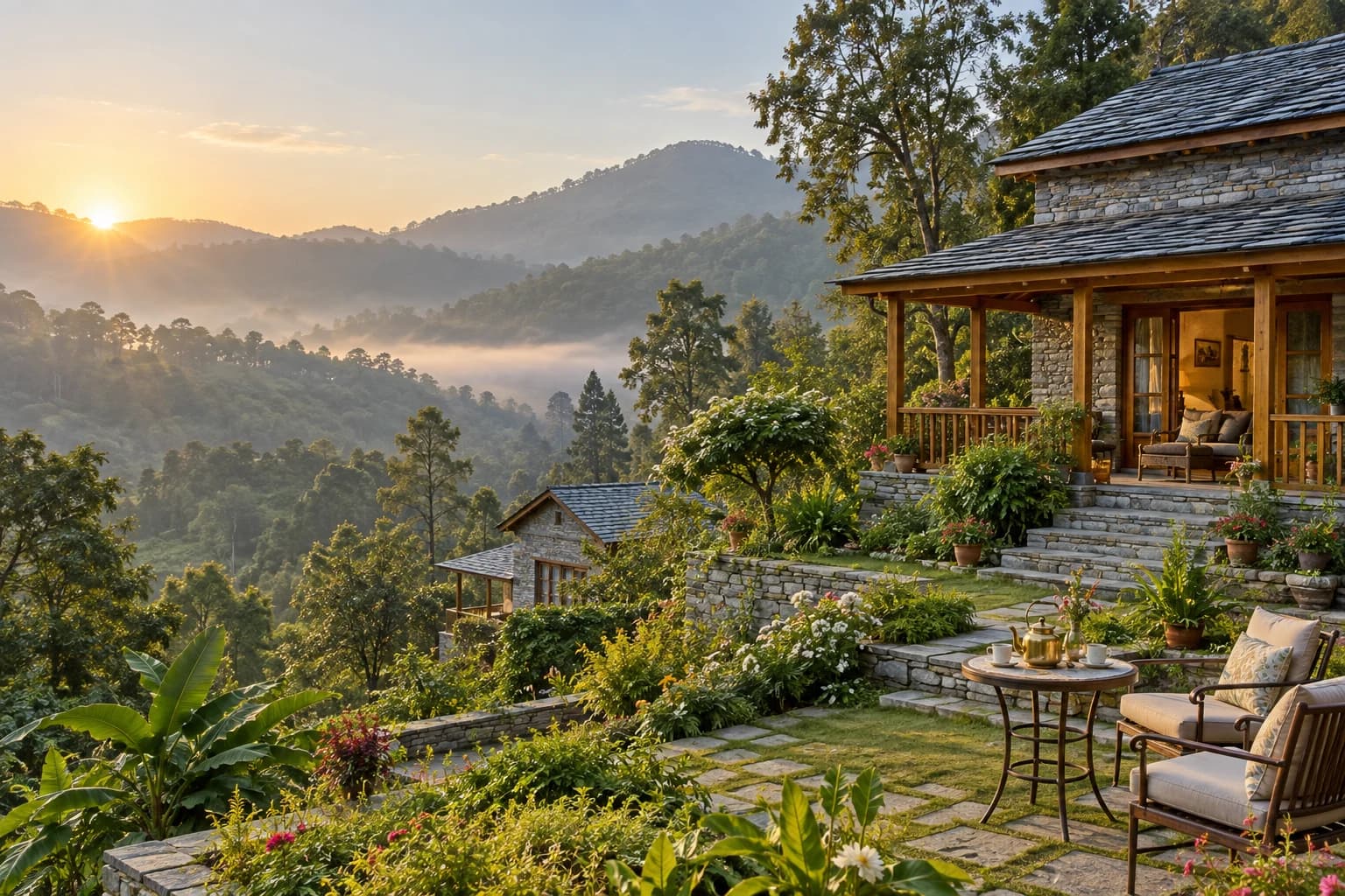 Resorts & nature stays illustrative concept